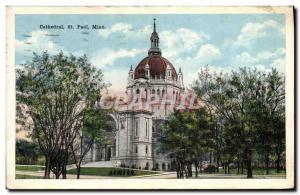 Postcard Old Cathedral St. Paul Minn