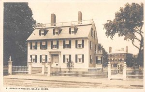 Salem Massachusetts Ropes Mansion Exterior Real Photo Postcard JF685127