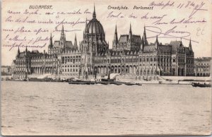 Hungary Budapest Parliament Building Vintage Postcard C112