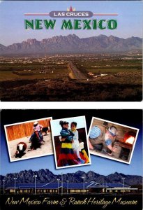 2~4X6 Postcards Las Cruces, NM New Mexico BIRD'S EYE VIEW & FARM~RANCH MUSEUM