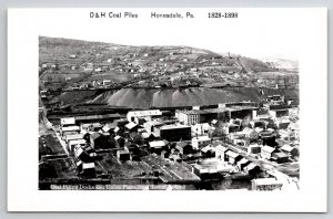 Honesdale PA D&H Coal Piles From Lower Ledge 1828-1898 c1960s RPPC Postcard J42