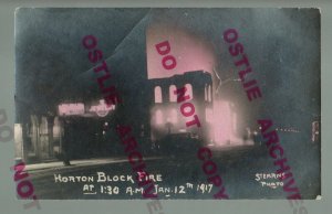 Rochester MINNESOTA RPPC 1917 FIRE Flames NIGHT SHOT Colorized DISASTER MN