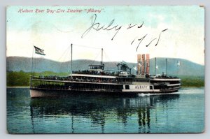 Hudson River Day-Line Steamer Albany 1905 Postcard, Albany NY