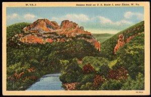 West Virginia ELKINS Seneca Rock on US Route 5 - free postage - LINEN