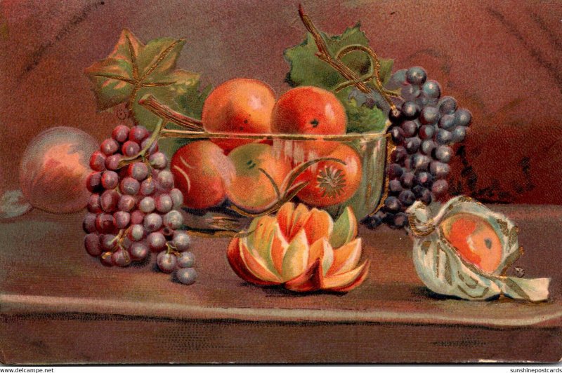 Painting Still Life Grapes and Lemons 1909