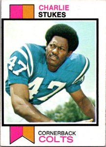 1973 Topps Football Card Charlie Stukes Baltimore Colts sk2446