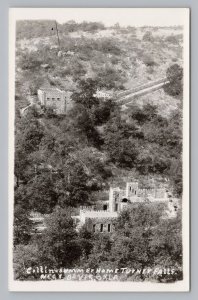 Collings Summer Home Castle Turner Falls Davis Oklahoma, RPPC Photo Postcard P10