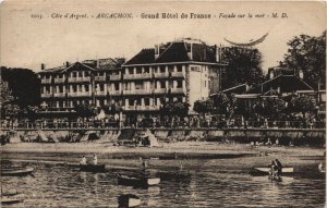CPA ARCACHON-Grand Hotel de France-FAcade sur la mer (27830)