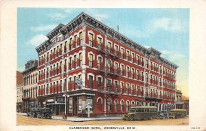 Zanesville Ohio 1925 Postcard Clarendon Hotel