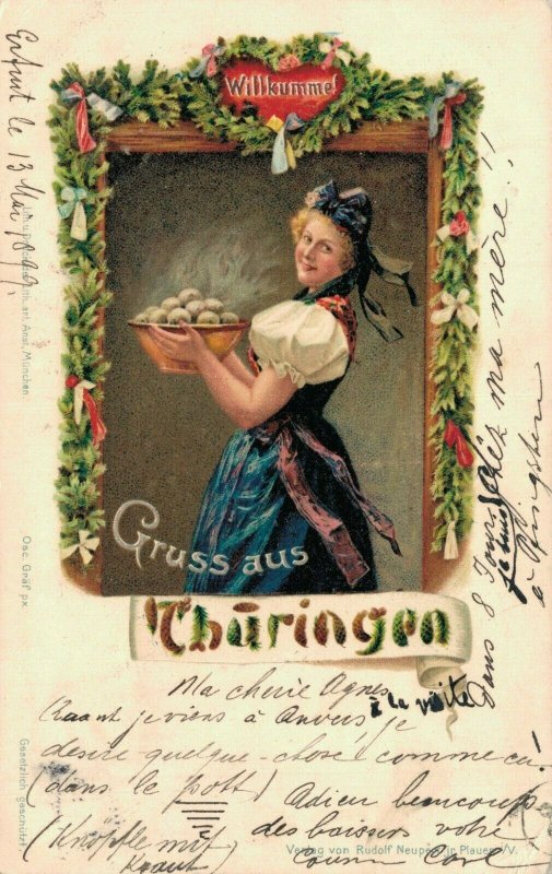 Germany Gruss aus Thuringen Willkumme! 1899 04.82