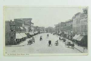 C.1900-10 Lime Coal Signs Buggies Downtown St. Joe St., MI Vintage Postcard F75