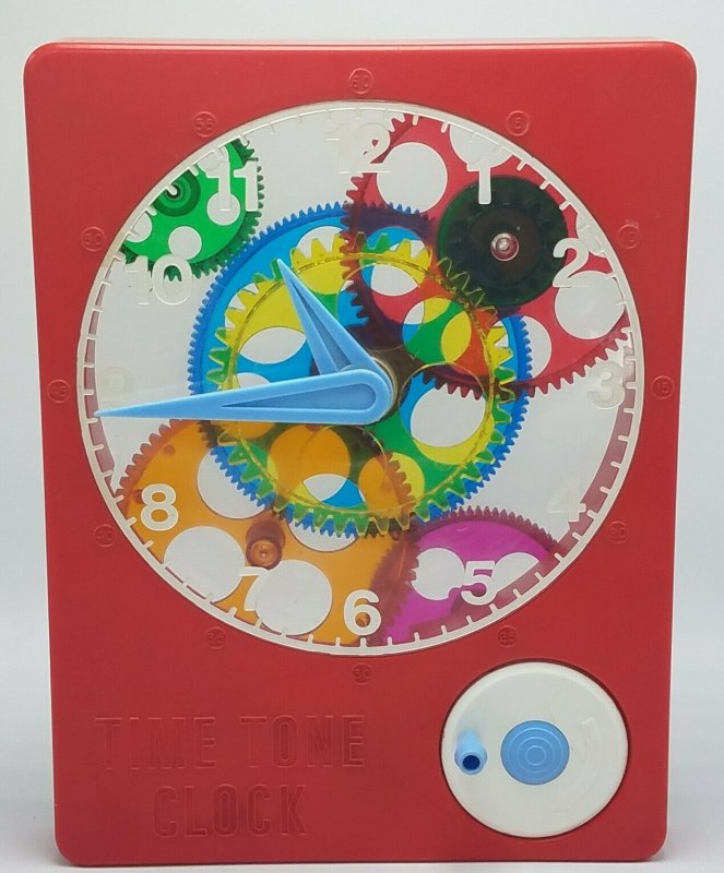 **RARE** Vintage Time Tone Clock Toy - Large Plastic - Child Guidance Toy Works!