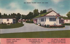 Postcard Red Bridge Tourist Court & Cafe Chambersburg PA