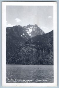 Lake Chelan Washington WA Postcard RPPC Photo View Of Castle Rock 1954 Vintage