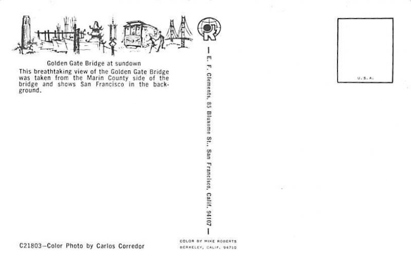 Golden Gate Bridge at sundown San Francisco California  