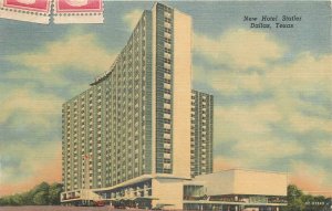 United States Dallas Texas Hotel Statler linen postcard