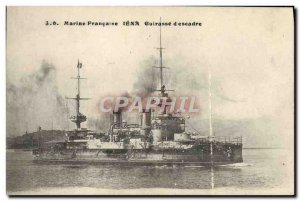 Old Postcard warship Jena Breastplate d & # 39escadre