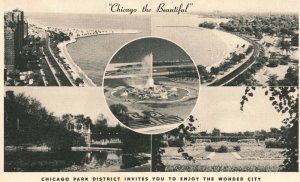 Vintage Postcard 1910s Chicago Park District Wonder City Park Boulevard Lake ILL