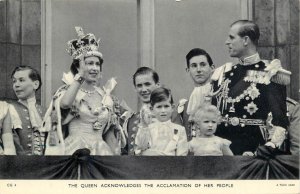 British Royalty Postcard the coronation of Queen Elizabeth crown waving
