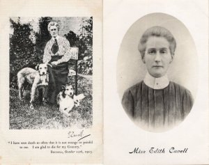 Nurse Edith Cavell Old Silk Postcard & Antique Portrait Cards