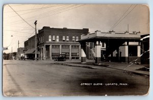 Cokato Minnesota MN Postcard RPPC Photo Street Scene Gas Station Car 1919 Posted