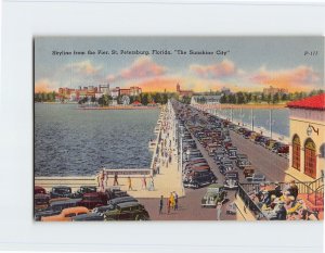 Postcard Skyline from the Pier, The Sunshine City, St. Petersburg, Florida