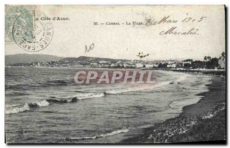 Postcard Old Cannes Beach