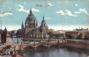 Germany Berlin 1913 Dom Cathedral Tram vintage postcard