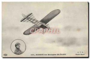 Old Postcard Jet Aviation Bleriot monoplane on Busson