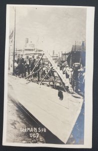 Mint Germany Real Picture Postcard German Submarine U Boat UE7 At Port