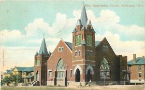 1908 Muskogee Oklahoma 1st Presbyterian Church Whitlow Williams postcard 11088