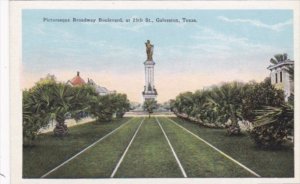 Texas Galveston Picturesque Broadway Boulevard At 25th Street