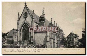 Old Postcard Tours Church of Our Lady the restored Rich or Belles verrieres a...