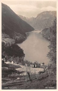 Fyksesund Norway Fjord Scenic View Real Photo Vintage Postcard JF685946