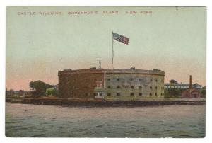 Castle Williams. Governor's Island, New York. Vintage Theodor Eismann postcard