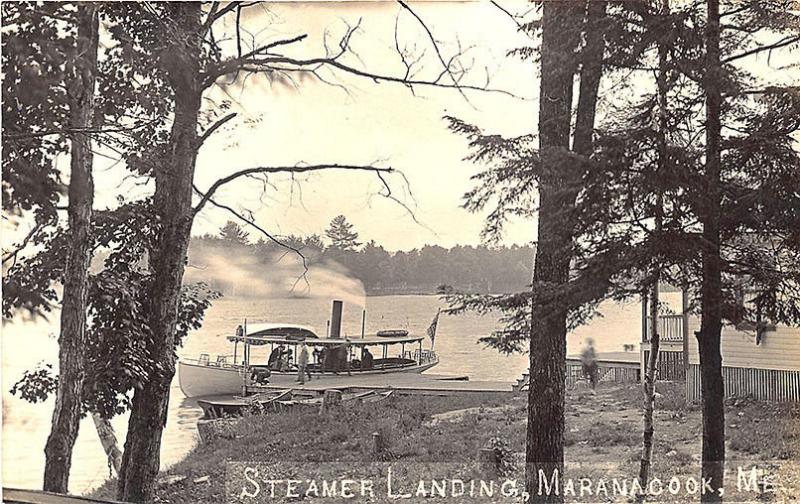 Winthrop ME Steamer Maranacook Steamer Landing RPPC Postcard