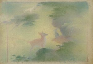 Bambi Deer Original Artist Sketch Walt Disney Storyboard Painting Postcard