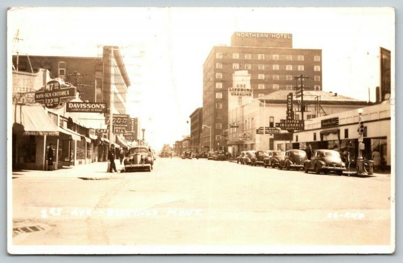 Billings MT Davisson Ladies~Litening Gasoline~Rite-Tex Clothes~&17.50~RPPC 1940s 