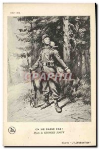 Old Postcard Militaria You can not pass Scott L & # 39illustration