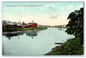 1910 Mohawk River Bridge Exterior Building Amsterdam New York NY VintagePostcard