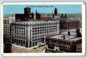 Omaha Nebraska NE Postcard Brandeis Building Business Section Scene 1917 Antique