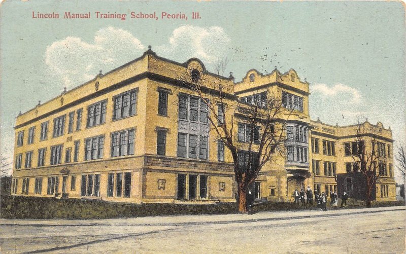 Peoria Illinois 1910 Postcard Lincoln Manual Training School