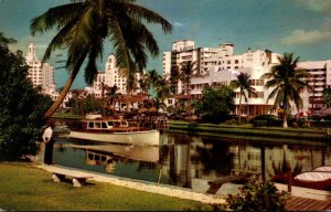 Florida Miami Beach Hotels Along Collins Avenue Looking From Indian Creek 1951