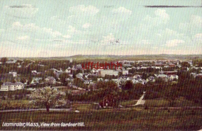 LEOMINSTER, MA VIEW FROM GARDNER HILL 1908