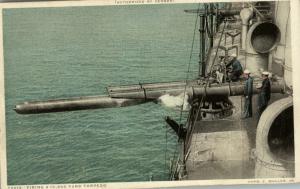 Firing 10,000 Yard Torpedo c1910 Detroit Pub Postcard