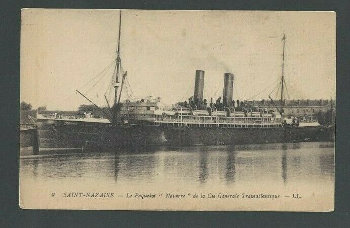Ca 1911 PPC France The Paquebot Navaire Docking Steamer Mint