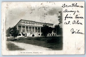 Petosky Michigan MI Postcard New Arlington Exterior View Building 1905 Vintage