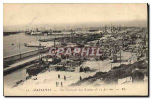 Old Postcard Marseille general view of the Joliette Basins
