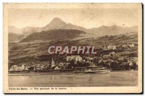 Old Postcard Evian les Bains Vue Generale de la Station