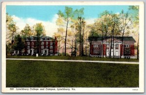 Lynchburg Virginia 1940s Postcard Lynchburg College and Campus